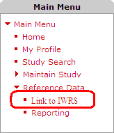 Link to IWRS menu